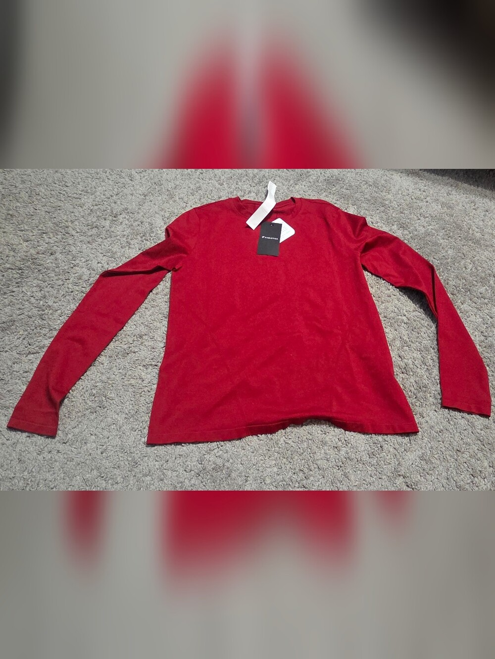 Fabletics Red Long Sleeve Workout Top Size Med